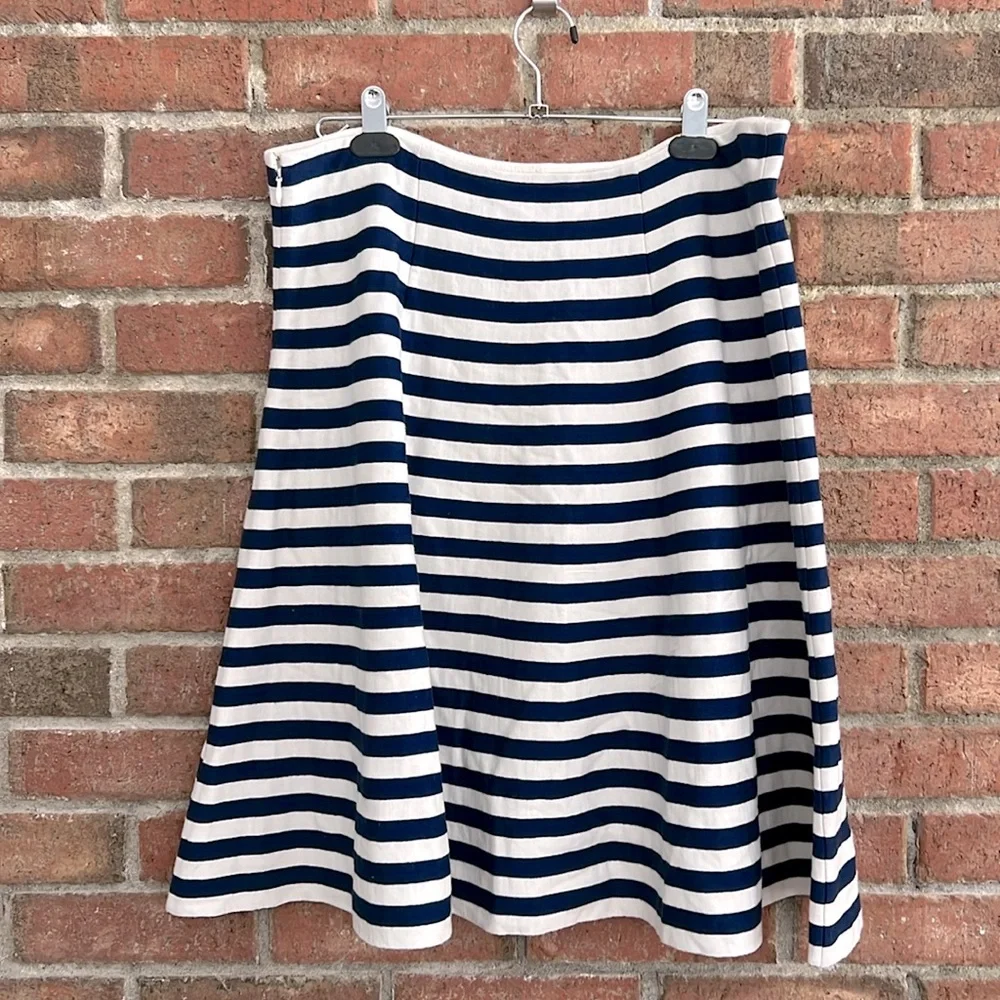 St. John size 14 navy white striped skirt - Picture 5 of 8